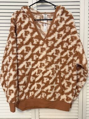 VS PINK Hooded Sherpa Pullover